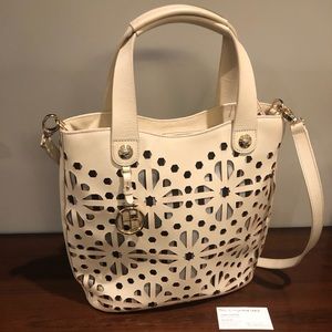 Henri Bendel Vachetta Perf tote W brown/white